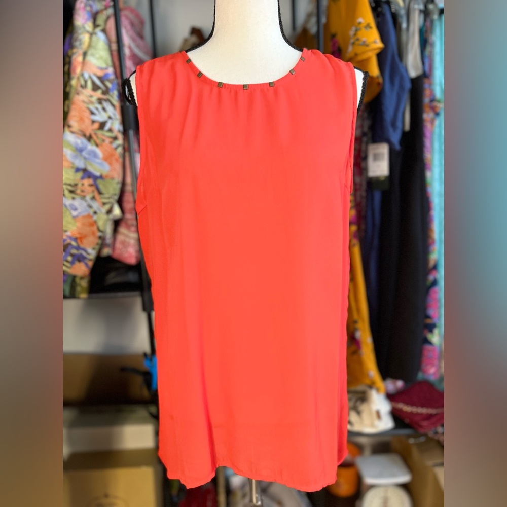 New red Orange Rain Blouse size M